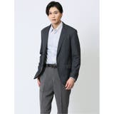 75紺 | ストレッチ スリムフィット 2ボタンジャケット ヘリンボン紺 | TAKA-Q MEN
