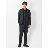 軽量ストレッチ 2ボタンスリムジャケット へリンボン紺(セットアップ可能) | TAKA-Q MEN | 詳細画像5