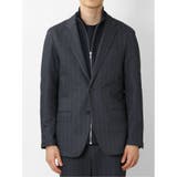 軽量ストレッチ 2ボタンスリムジャケット へリンボン紺(セットアップ可能) | TAKA-Q MEN | 詳細画像6