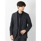 75紺 | 軽量ストレッチ 2ボタンスリムジャケット へリンボン紺(セットアップ可能) | TAKA-Q MEN