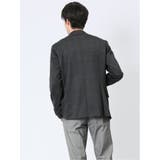 ストレッチポンチ スリムフィット 2ボタンジャケット グレンチェック紺 | TAKA-Q MEN | 詳細画像3 