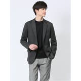 04グレー | ストレッチポンチ スリムフィット 2ボタンジャケット グレンチェック紺 | TAKA-Q MEN