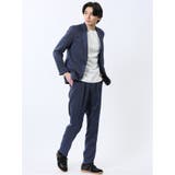 軽量 スリムフィット 2ボタンジャケット ウィンドペン青(セットアップ可能) | TAKA-Q MEN | 詳細画像5 