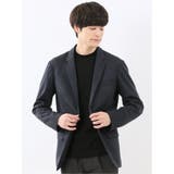 75紺 | ストレッチポンチ スリムフィット 2ボタンジャケット カルゼ紺 | TAKA-Q MEN