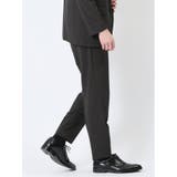 軽量 スリムフィット ノータックパンツ 千鳥黒 | TAKA-Q MEN | 詳細画像4