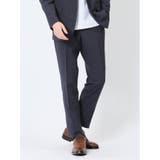 75紺 | 軽量 スリムフィット ノータックパンツ 千鳥紺 | TAKA-Q MEN