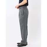 ウール混 ツータック ワイド スラックス ライトグレー | TAKA-Q MEN | 詳細画像2 