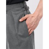 ウール混 ツータック ワイド スラックス ライトグレー | TAKA-Q MEN | 詳細画像9 