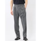 03ライトグレー | ウール混 ツータック ワイド スラックス ライトグレー | TAKA-Q MEN