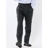 ウール混 ツータック ワイド スラックス グレー | TAKA-Q MEN | 詳細画像1 