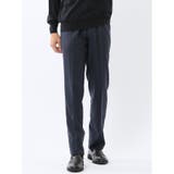 75紺 | ウォッシャブル ウール混 ノータックスラックス | TAKA-Q MEN