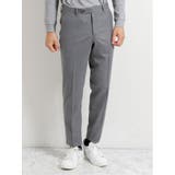 03ライトグレー | ストレッチウォッシャブル ウール混スリムフィット ノータックススラックス | TAKA-Q MEN