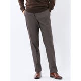 35こげ茶 | クロスストレッチ裏起毛 スリムフィット ノータックスラックス | TAKA-Q MEN