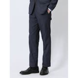 75紺 | クロスストレッチ スリムフィット ノータックスラックス | TAKA-Q MEN