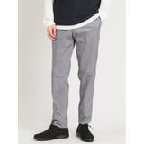 クロスストレッチ スリムフィット ノータックスラックス ヘリンボンライトグレー | TAKA-Q MEN | 詳細画像1