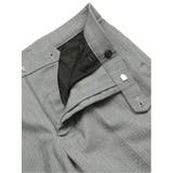 クロスストレッチ スリムフィット ノータックスラックス ヘリンボンライトグレー | TAKA-Q MEN | 詳細画像12