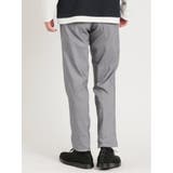 クロスストレッチ スリムフィット ノータックスラックス ヘリンボンライトグレー | TAKA-Q MEN | 詳細画像3