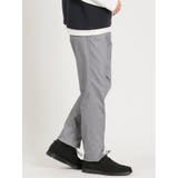 クロスストレッチ スリムフィット ノータックスラックス ヘリンボンライトグレー | TAKA-Q MEN | 詳細画像4