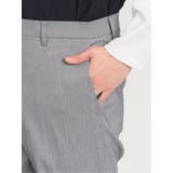 クロスストレッチ スリムフィット ノータックスラックス ヘリンボンライトグレー | TAKA-Q MEN | 詳細画像8