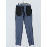 クロスストレッチ スリムフィット ノータックスラックス カルゼ青 | TAKA-Q MEN | 詳細画像13