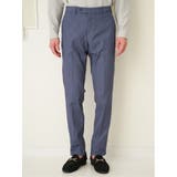クロスストレッチ スリムフィット ノータックスラックス カルゼ青 | TAKA-Q MEN | 詳細画像5