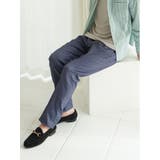 70青 | クロスストレッチ スリムフィット ノータックスラックス カルゼ青 | TAKA-Q MEN