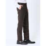 ウール混 スリムフィット ノータックスラックス バーズアイこげ茶 | TAKA-Q MEN | 詳細画像4 