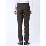 ウール混 スリムフィット ノータックスラックス バーズアイこげ茶 | TAKA-Q MEN | 詳細画像7 