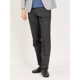 04グレー | スーパーストレッチ スリムフィット ノータックスラックス ヘリンボングレー | TAKA-Q MEN