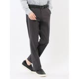 06グレー | クロスストレッチ スリムフィット ノータックスラックス ジャガード | TAKA-Q MEN