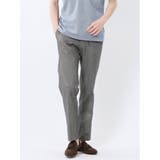 04グレー | リネン混ストレッチ スリムフィット ノータックスラックス | TAKA-Q MEN