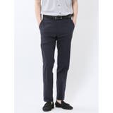 75紺 | リネン混ストレッチ スリムフィット ノータックスラックス | TAKA-Q MEN