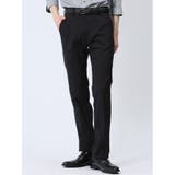 75紺 | デニム調ストレッチ スリムフィット ノータックスラックス | TAKA-Q MEN