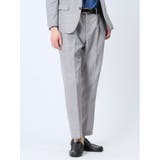 03ライトグレー | TechLinen スリムフィット ノータックパンツ | TAKA-Q MEN