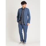 TechDenim スリムフィット ノータックパンツ 青(セットアップ可能) | TAKA-Q MEN | 詳細画像11