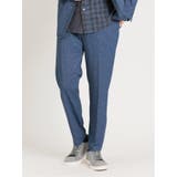 70青 | TechDenim スリムフィット ノータックパンツ 青(セットアップ可能) | TAKA-Q MEN