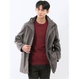 30茶 | ストレッチメルトン フード脱着 コート | TAKA-Q MEN