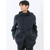 75紺 | ストレッチメルトン フード脱着 コート | TAKA-Q MEN