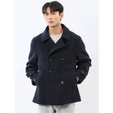 75紺 | ストレッチメルトン ピーコート | TAKA-Q MEN