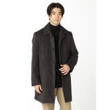 ニットメルトン ガンクラブチェック柄ステンカラーコート | TAKA-Q MEN | 詳細画像1