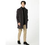 ニットメルトン ガンクラブチェック柄ステンカラーコート | TAKA-Q MEN | 詳細画像12