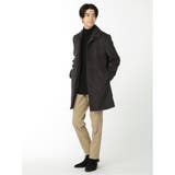 ニットメルトン ガンクラブチェック柄ステンカラーコート | TAKA-Q MEN | 詳細画像13