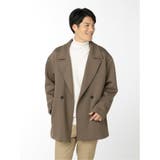 54カーキ | オーバーサイズ ニット ダブルブレスト ハーフコート | TAKA-Q MEN
