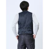 TechLinen スリムフィット ジレベスト チェック紺(セットアップ可能) | TAKA-Q MEN | 詳細画像3