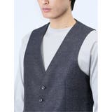 TechLinen スリムフィット ジレベスト チェック紺(セットアップ可能) | TAKA-Q MEN | 詳細画像8