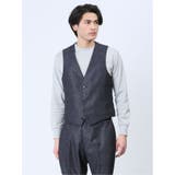 75紺 | TechLinen スリムフィット ジレベスト チェック紺(セットアップ可能) | TAKA-Q MEN