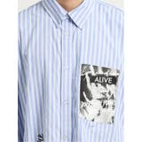 【WEB限定Sサイズ有り】ストライプ転写プリント長袖BIGシャツ | TAKA-Q MEN | 詳細画像7 