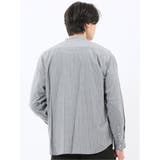 シャンブレーストライプ バンドカラー長袖シャツ | TAKA-Q MEN | 詳細画像13