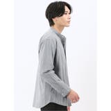 シャンブレーストライプ バンドカラー長袖シャツ | TAKA-Q MEN | 詳細画像14