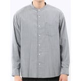 シャンブレーストライプ バンドカラー長袖シャツ | TAKA-Q MEN | 詳細画像16